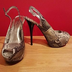Faux snakeskin shoes